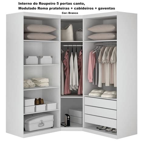 Guarda roupa De Canto Prat cabid gav 100 mdf Módulo Roma R 2 595