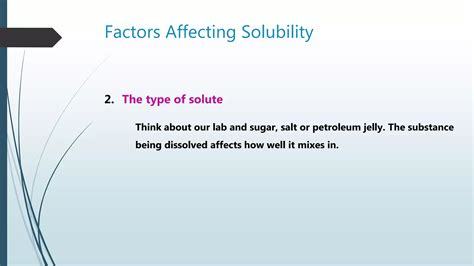 Factors Affecting Solubility Ppt