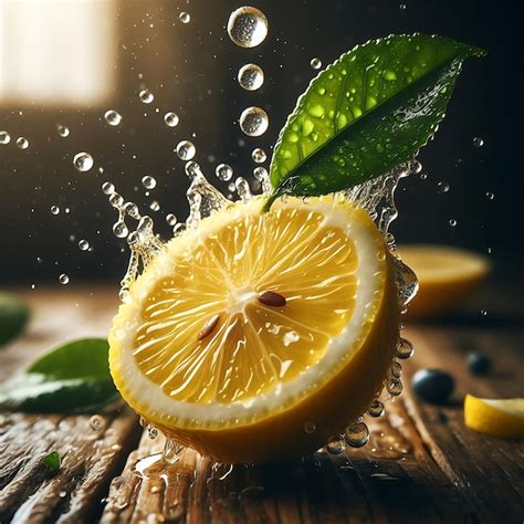 Premium Photo A Slice Of Lemon With Water Splash