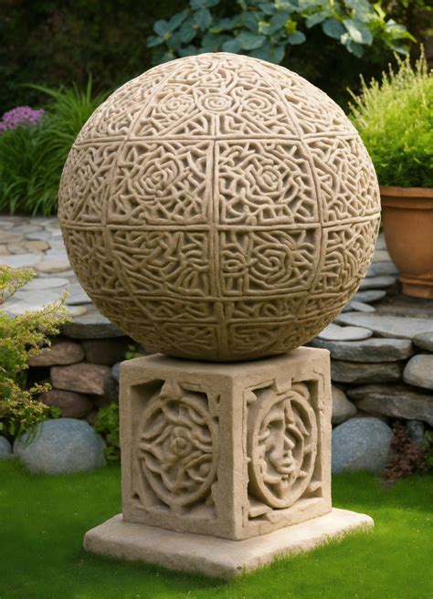 Lexica An Ancient Stone Sphere Hand Made Meditative Sculptured Garden