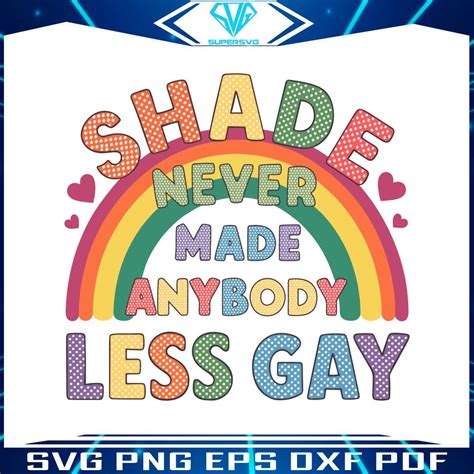 Gay Pride Shade Never Made Anybody Less Gay SVG