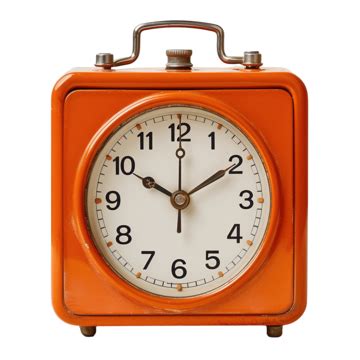 Orange Classic Square Alarm Clock Clock Alarm Clock Time PNG