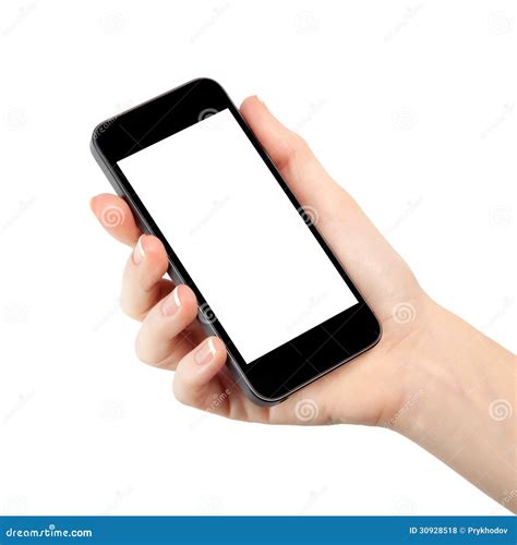 Isolated Woman Hand Holding The Phone Stock Photo Image Of Female