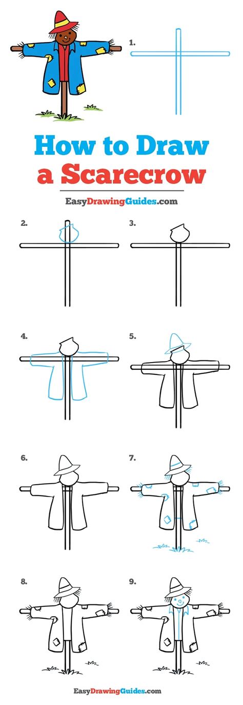 How to Draw a Scarecrow - Really Easy Drawing Tutorial