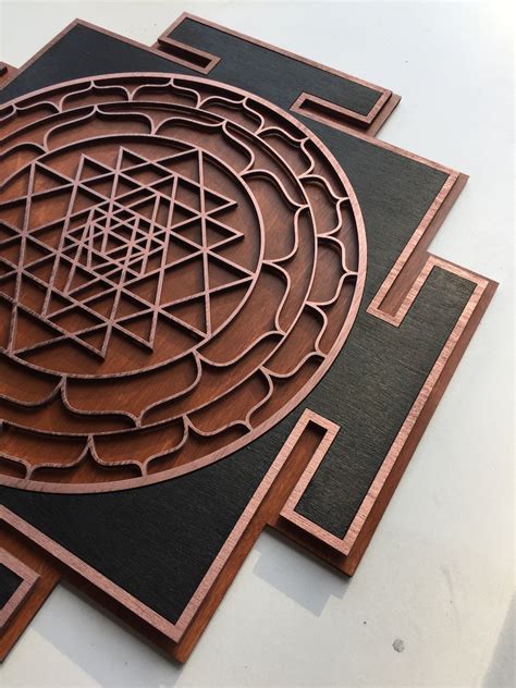 Brown Sri Yantra Wall Art Laser Cut Sacred Geometry Sri Etsy UK