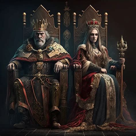 Medieval King And Queen Painting