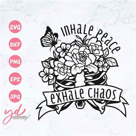 Inhale Peace Exhale Chaos Svg Floral Ribs Svg Ribs With Etsy