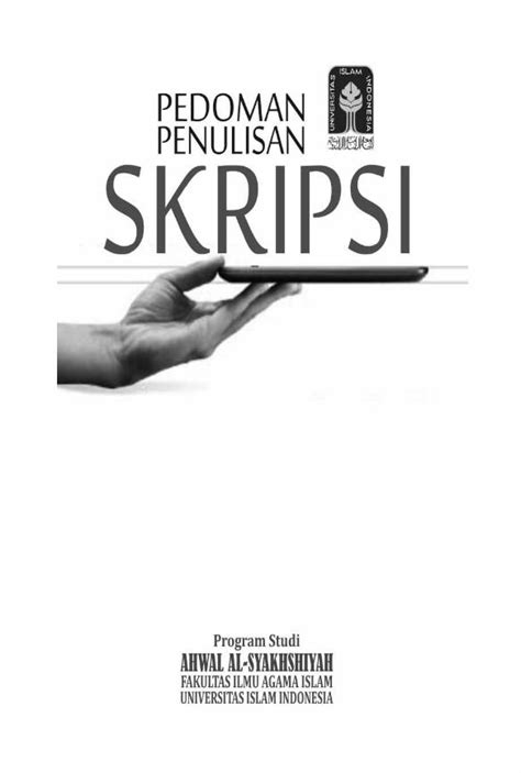 Pdf Pedoman Penulisan Skripsi Program Studi Ahwal Al Skripsi