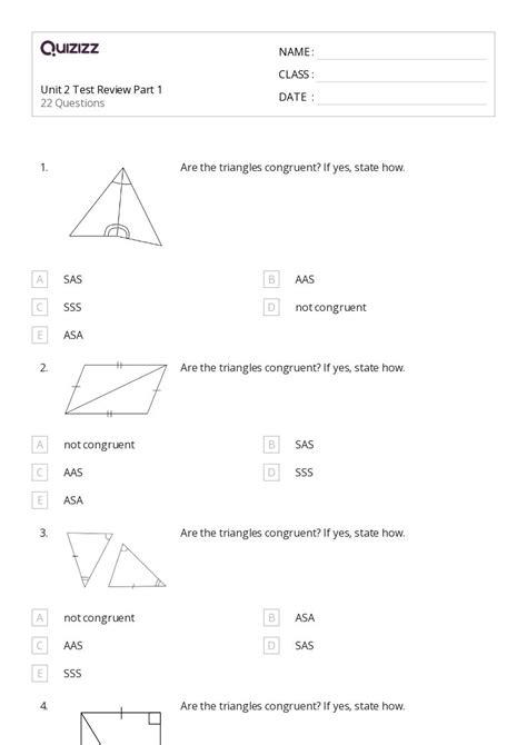 Congruency In Isosceles And Equilateral Triangles Worksheets For