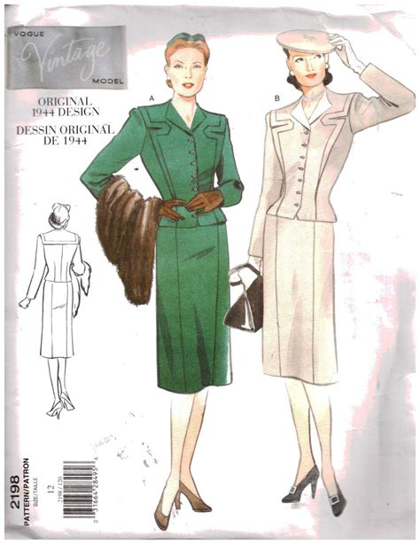 Sewing Needlecraft Sewing Uncut Vintage Vogue Sewing Pattern