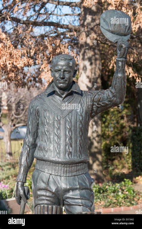 Statue Of Sir Donald Bradman Cricketer At The Bradman Museum In