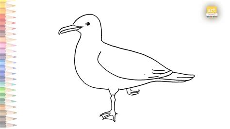 Seagull Drawing Easy How To Draw Seagull Step By Step Drawing