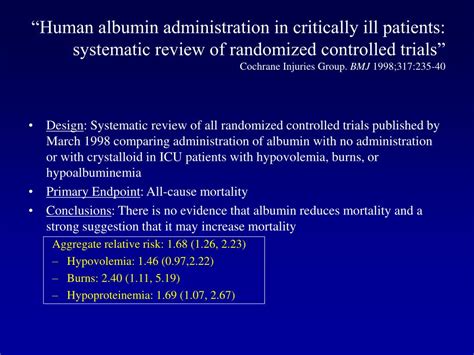 Ppt Safety Of Albumin Revisited Powerpoint Presentation Free