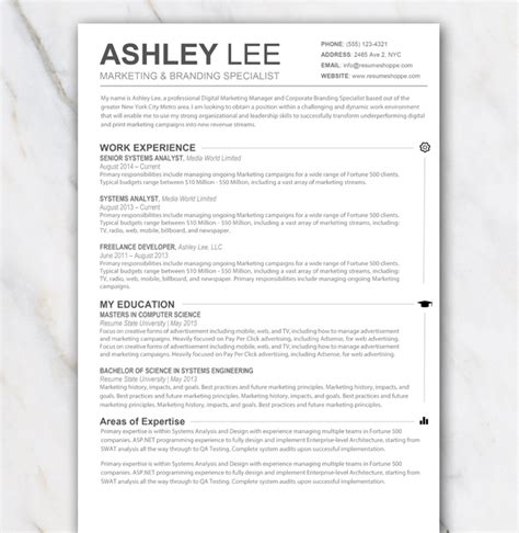 1 Page Resume Template Without Any Colors