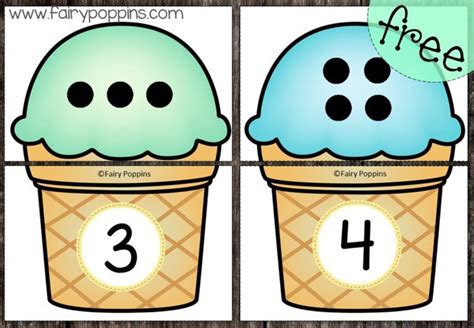 Ice Cream Number Matching Puzzles 1 10 Fairy Poppins Kindergarten