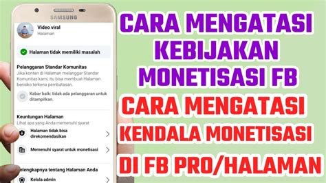 Cara Mengatasi Kebijakan Monetisasi Partner Facebook Kebijakan