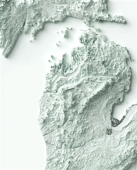 Michigan Map Michigan Relief Map Michigan Wall Decor Michigan