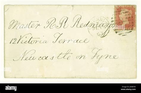 Original Victorian envelope for letter posted from London to Newcastle ...