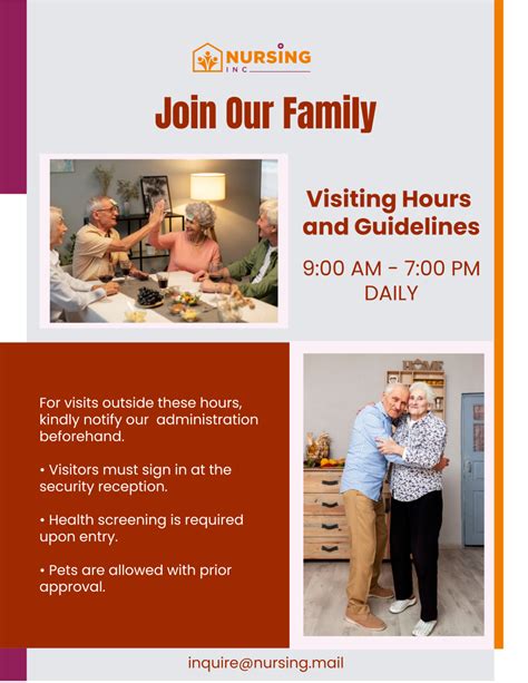 Free Join Our Family: Visiting Hours and Guidelines Poster Template to