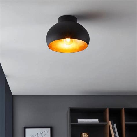 Eglo Mogano Ceiling Light In Black And Gold Fitting Style From