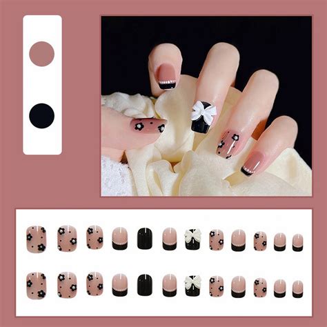 Wear Removable Nail Patch Nail Finished Bow Pearl Floret French Nail