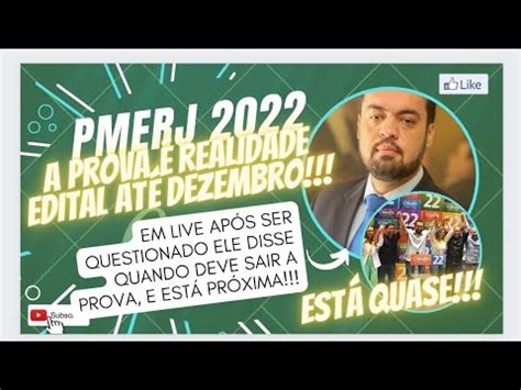 PMERJ POSSIVEL DATA DE PROVA EM UMA LIVE O GOVERNADOR DISSE APRENDA