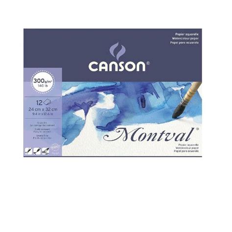 Bloco Aquarela A4 Canson 300g Montval Textura Fina 12 Folhas Bloco De