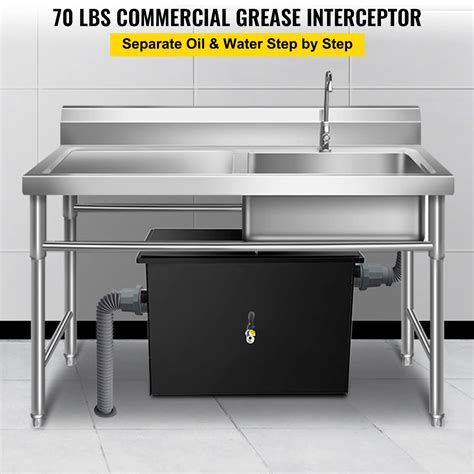 Buy Vevor Commercial Grease Interceptor Lb Carbon Steel Grease Trap