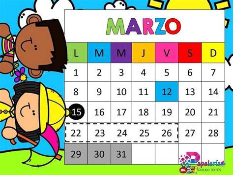 Preescolar Calendario Infantil Para Imprimir Por Meses A Color