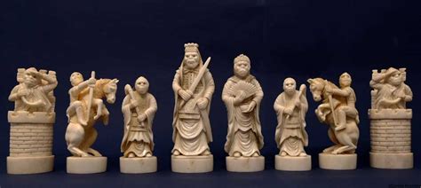 Wonderful Hand Carved Netsuke Form Monkey Chess Set