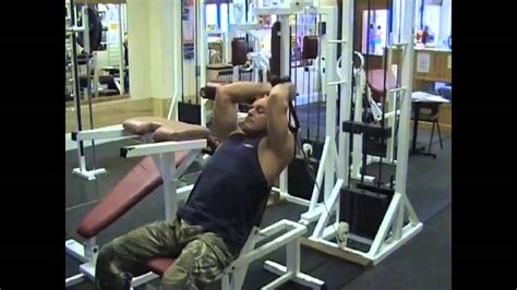 Incline Cable Triceps Extension Rope Extension Youtube