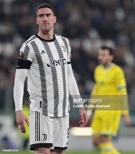 Dusan Vlahovic Of Juventus Looks Dejected During The Uefa Europa