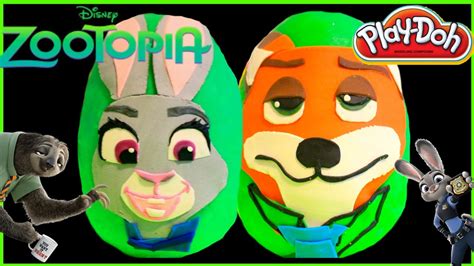 Disney Zootopia Giant Surprise Egg Play Doh Nick Wilde Officer Judy