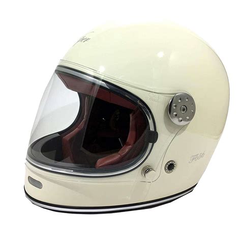 Viper F656 Vintage Retro Style Fibreglass Full Face Motorcycle Helmet Cream Ebay