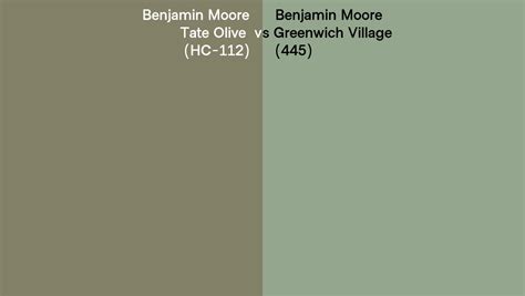 Benjamin Moore Tate Olive Vs Greenwich Village Side By Side Comparison