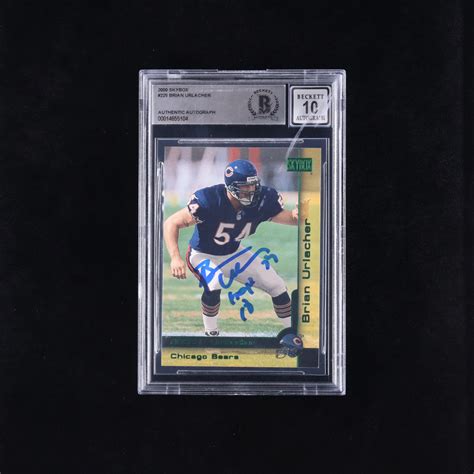 Brian Urlacher Signed 2000 SkyBox 225 RC Inscribed HOF 18 BGS