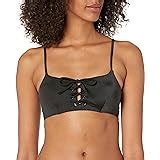 Amazon Rvca Women S Standard Solid Laced Bikini Top Clothing