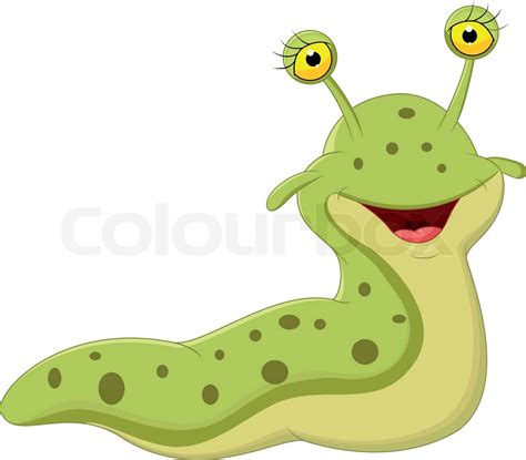 Cute slug cartoon | Stock vector | Colourbox