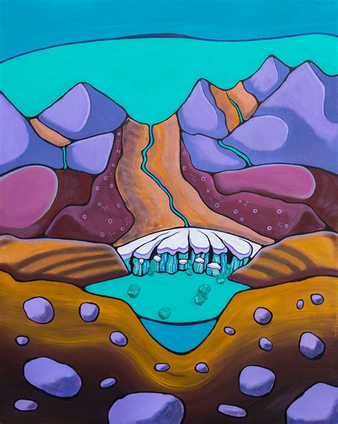 Purcell Blue Lagoon Original Painting Bavin Glassworks