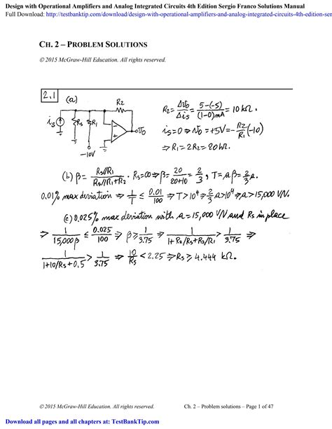 Design With Operational Amplifiers And Analog Integrated Circuits Th