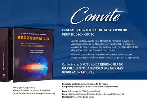 Lan Amento Nacional Do Novo Livro Do Prof Hudson Couto Ergonomia