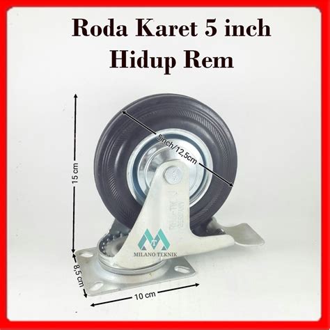 Jual Roda Troli Hidup Rem Roda Karet Roda Etalase Roda Gerobak Roda