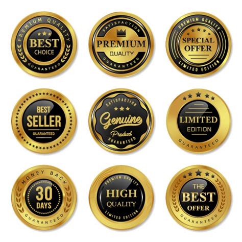 Silver Badges And Labels Premium Quality Product Vector Image