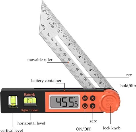 Digital Angle Finder Protractor Degree T Bevel Gauge Protractor