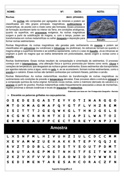 Caça Palavras Geografia 6 Ano - 30 Caça-Palavras - 6º Ano Geografia BNCC 2! 🧩