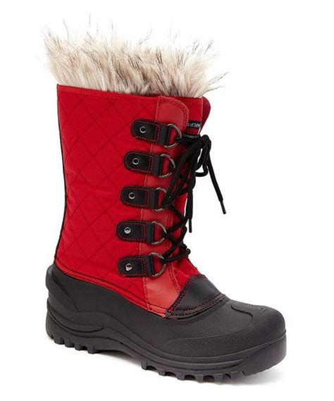 Transco Red Quilted Winter Boot Stylish And Warm