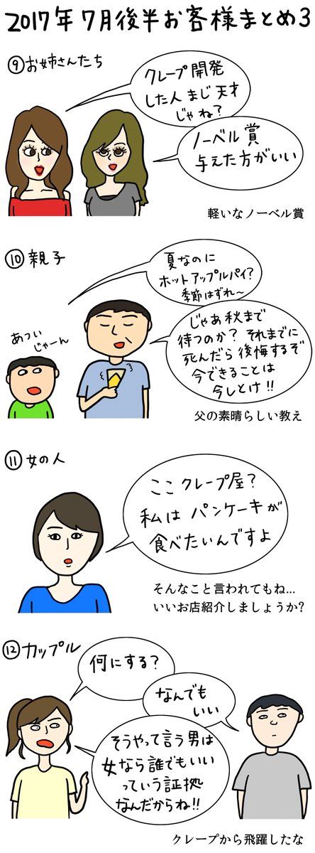 クレー「クレープ屋で働く私のどうでもいい話7月後半まとめ2017 今年も夏休み突入 」ただまひろの漫画