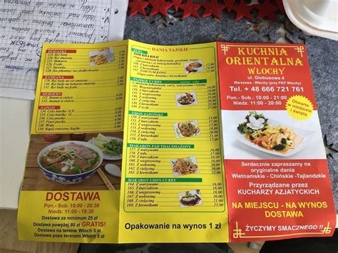 Carta De China Town Włochy Kuchnia Orientalna Bar Chiński Warszawa