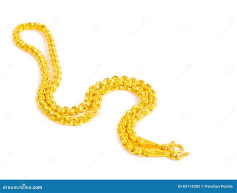 Gold Necklace Isolated On White Stock Photo Image Of Wealth Golden