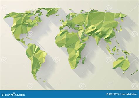 Vector Polygonal World Map Stock Vector Illustration Of Graphic 81727979